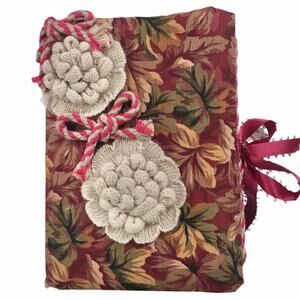 Handcrafted Fabric Floral Fabric Maroon Hand Made Journal NWOT